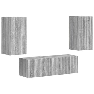 vidaXL Conjunto De Mueble Para Tv De Pared 4 Pcs Gris Sonoma Vidaxl