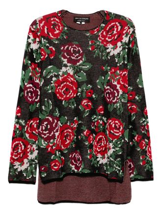 Comme Des Gar&ccedil;ons jacquard jumper - Black