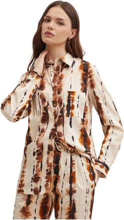 La Petite Francaise Overhemden, Dames, Beige, S, Katoen, Chardon Shirt