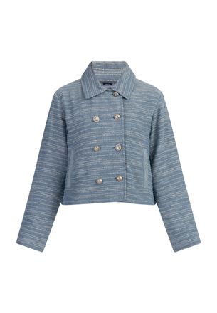 Dreimaster Dreimaster Kort carbon jack Dames Blauwe gebroken witte strepen