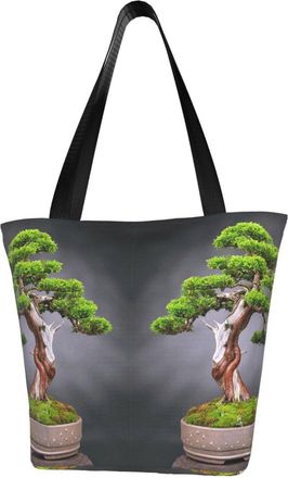 AOOEDM Tote Bag Bonsai Tree Japan Japanese Shopping Bags Small Reusable Market Bag Beach Tote Bags Travel Totes