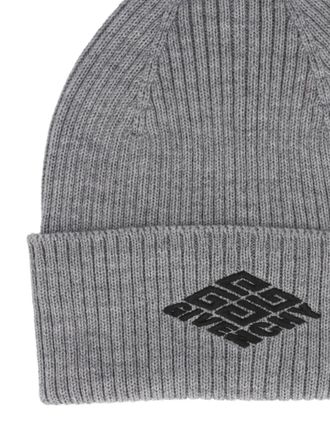 Givenchy Mens 4g Logo Wool Beanie Grey Accessories > Beanies & Hats