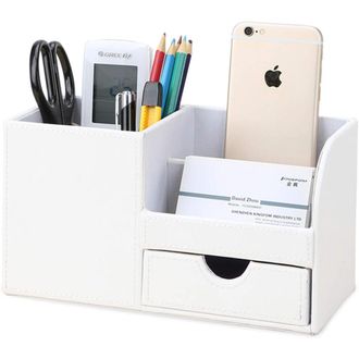 OEM Un Organizador De Escritorio Po&eacute;tico Y Elegante De Piel Sint&eacute;tica Con M&uacute;ltiples Compartimentos Y Cajones, Perfecto Para Comenzar Tu Jornada Laboral Cr