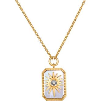 Satya Jewelry Returning Light Mother of Pearl Sun Necklace in Gold at Nordstrom