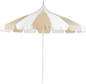 Beliani Sombrilla de jard&iacute;n 245 cm Blanco Beige