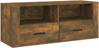 vidaXL Vidaxl - Mueble Para Tv Madera Contrachapada Roble Ahumado 100x35x40 Cm