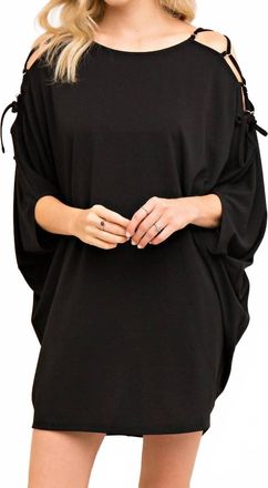 Entro Fun In The Sun Open Shoulder Dress In Black