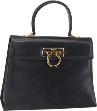 Ferragamo Pre-owned Handbags, female, Black, Size: ONE SIZE Pre-owned Leather Handbag