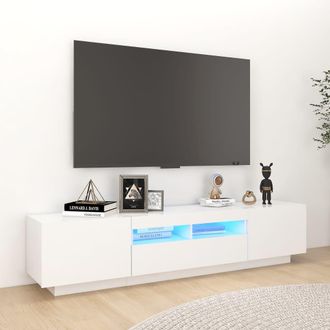 vidaXL Vidaxl - Mueble Para Tv Con Luces Led Blanco 180x35x40 Cm