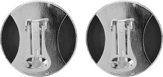 Silvia Gnecchi Womens Metallic Circular Earrings With Rear Closure Brass