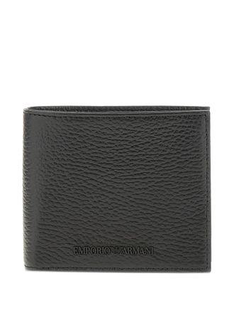 Emporio Armani textured wallet - men - Grained Calf Leather - One Size - Black