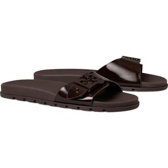 Tory Burch Buckle Slide Sandal in Dark Cocoa /Dark Cocoa at Nordstrom, Size 11