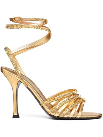 Valentino Garavani Pumps Rockstud con cristalli 100mm - Oro