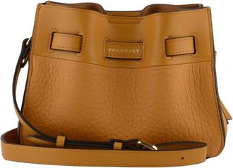 Pourchet Tassen, Dames, Geel, ONE Size, Leer, Kleine schouder saffraan - van leer