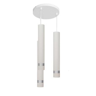 Netlighting Tuba Cluster Pendant Ceiling Light White Chrome 30cm