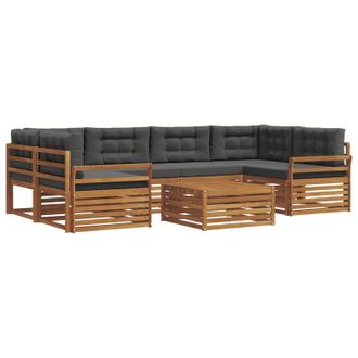 vidaXL Conjunto De Sof&aacute;s De Exterior 7 Uds. Natural Y Antracita Vidaxl