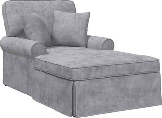 vidaXL Chaise Lounge Con Falda Gris Claro 157 X 91 X 91 Cm Ares Vidaxl