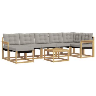 vidaXL Conjunto De Sof&aacute;s De Exterior 8 Pcs Blanco Y Gris Claro Vidaxl
