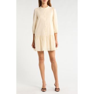 Sugarlips Yamila Drop Waist Minidress in Pale-Yellow at Nordstrom, Size X-Small