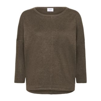 Saint Tropez Maglione collo a V marrone melange - - Knitwear - Donna - Marrone - L