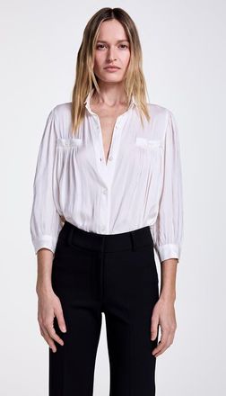 Smythe Shirred Pocket Blouse in Ivory at Nordstrom, Size X-Small