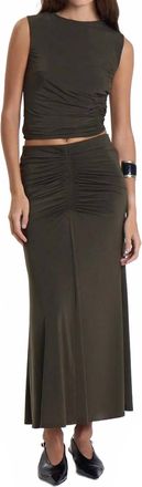 Maria Cher Woodland Lina Midi Skirt In Green