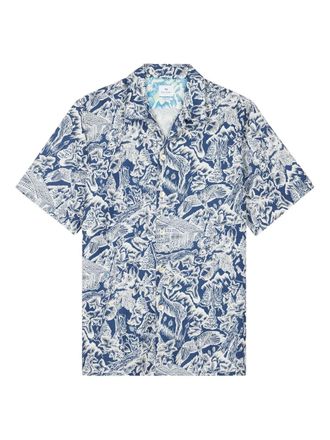 Paul Smith Camicia con stampa Chalet - Blu
