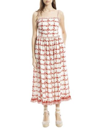Max Studio Straight Neck Spaghetti Strap Maxi Dress