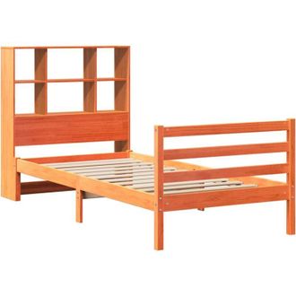 vidaXL Bookcase Bed without Mattress Wax Brown 75x190 cm Small Single Solid Wood vidaXL