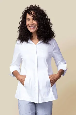 Habitat Perfect Travel Hidden Placket Shirt In White