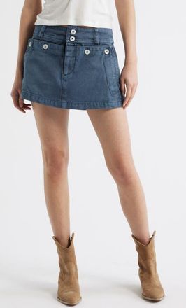 Free People Dream Weaver Cotton Twill Micro Miniskirt in Twinkling Twilight at Nordstrom, Size 12