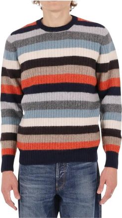 Drumohr Crew Neck Sweater - Heren - Ronde hals truien - Veelkleurig - M - Wol - Truien & Vesten