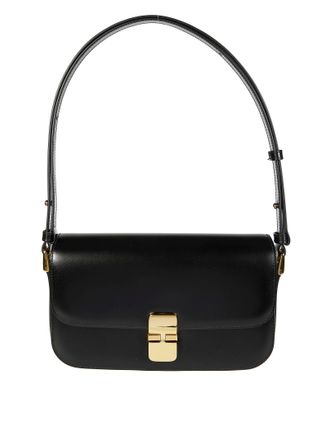 A.P.C. Black Sac Grace Flap Closure Shoulder Bag