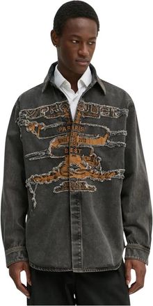 Y / Project Paris Best Patch Denim Shirt - Heren - Spijkeroverhemden - Grijs - XS - Denim - Overhemden