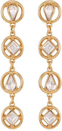 Vince Camuto Geometric Crystal Linear Drop Earrings in Gold Tone at Nordstrom Rack