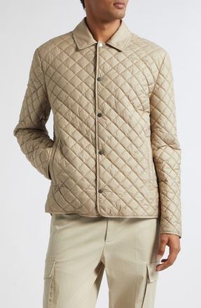 Moncler Avrelie Quilted Shirt Jacket in Sand at Nordstrom, Size 5