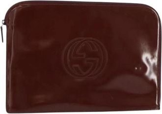 Gucci Pre-owned Coated Canvas Clutch - Dames - Vintage Clutch - Bruin - ONE Size - Vintage