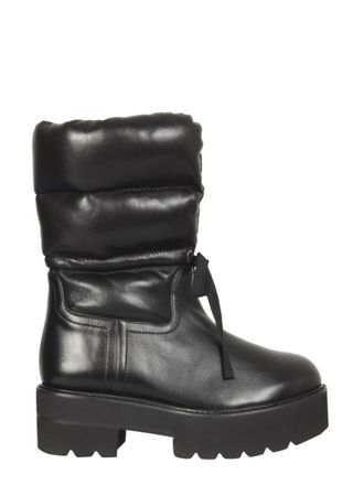 Stuart Weitzman Black Lace Up Boots