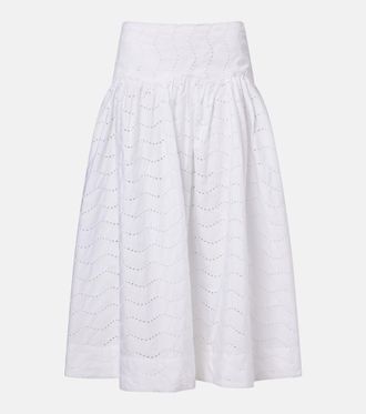 Polo Ralph Lauren Broderie anglaise cotton midi skirt