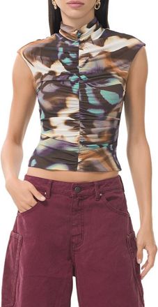 AFRM Jolie Mock Neck Sleeveless Top in Feather Swirl at Nordstrom, Size X-Large