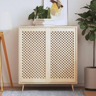 vidaXL Puertas De Armario Entramado 2 Uds Madera Pino 49,5x99 Cm Vidaxl