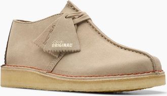Clarks Mens Clarks Originals Desert Trek Suede Mens Sand Shoes - Cream - Size: 12
