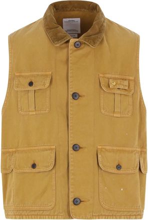 Visvim Gilet met ribfluwelen kraag - Bruin