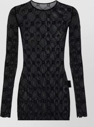 Marine Serre mesh long-sleeve mini dress