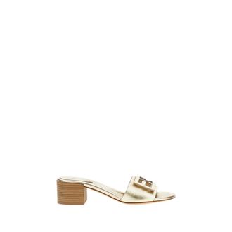 Fendi Heeled Mules, female, Gray, Size: 11 US Baguette Medium-Heeled Slides