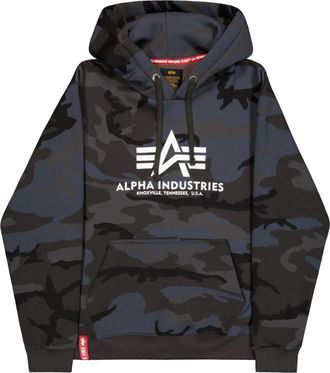 Alpha Industries Hoodie ALPHA INDUSTRIES Basic Hoodie BL Camo, Herren, Gr. S, schwarz (schwarz camo), Obermaterial: 80% Baumwolle, 20% Polyester, regular fit, Sweatshi