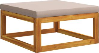vidaXL Reposapi&eacute;s Modular Con Cojines 100 % Poli&eacute;ster Acacia S&oacute;lido Vidaxl