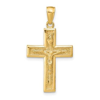 Diamond2Deal 14k Yellow Gold Polished Crucifix Pendant
