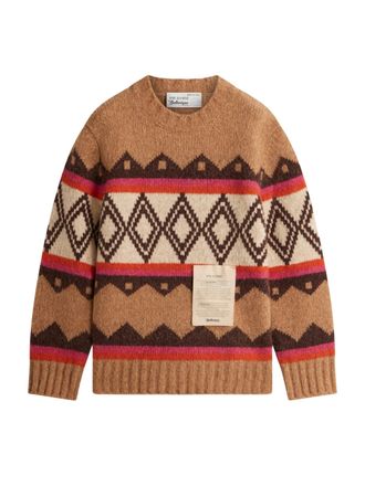 Ballantyne Raw Diamond Argyle Wool Cashmere Crewneck Sweater