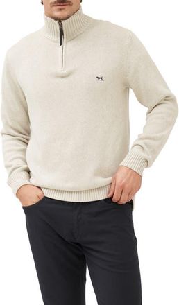 Rodd & Gunn Merrick Bay Quarter Zip Sweater in Natural at Nordstrom, Size Xxx-Large
